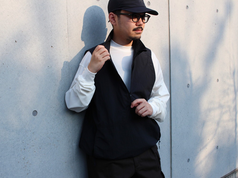 Nylon Tussah Utility Storage Vest M BLACK