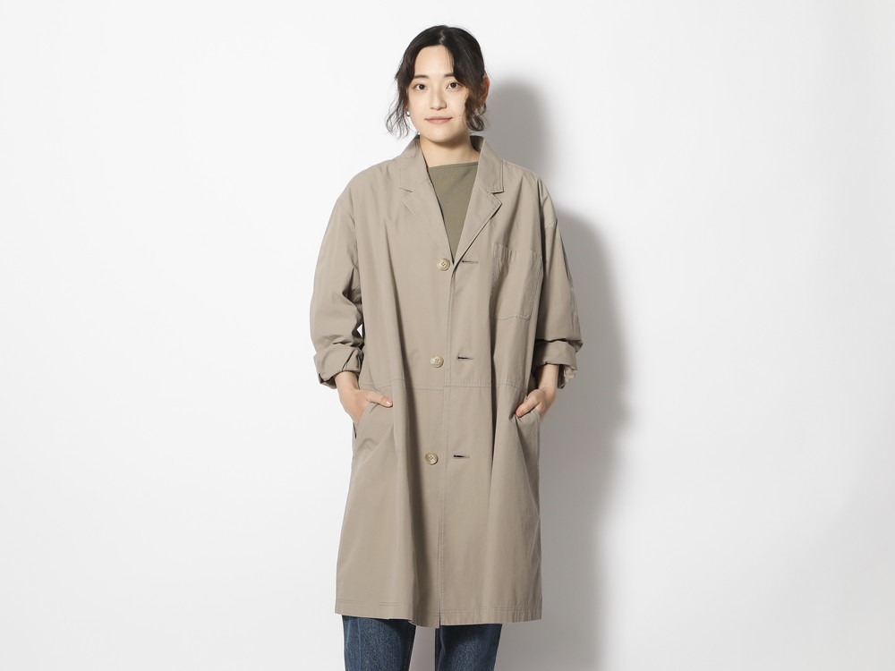 Natural-Dyed Recycled Cotton Coat L Charcoal