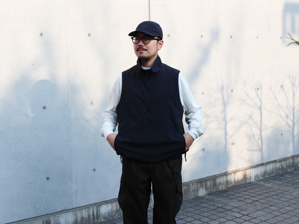 Nylon Tussah Utility Storage Vest M LIGHT GREY