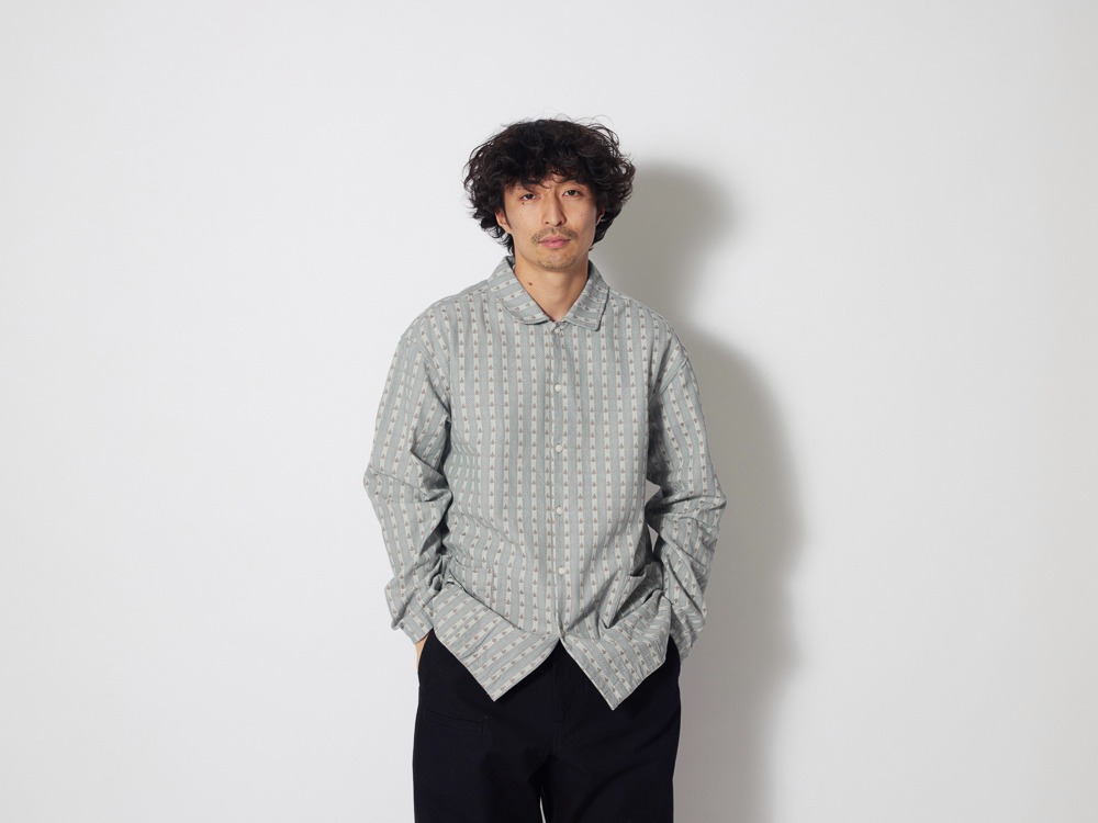 Cotton Dobby Herringbone Shirt M Orangedot