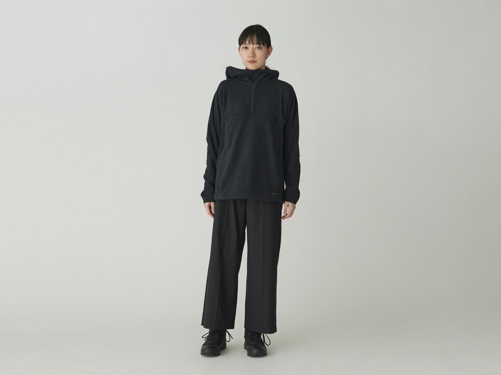 Micro Fleece Half Zip Hoodie L Black(SW-24AU01404BK