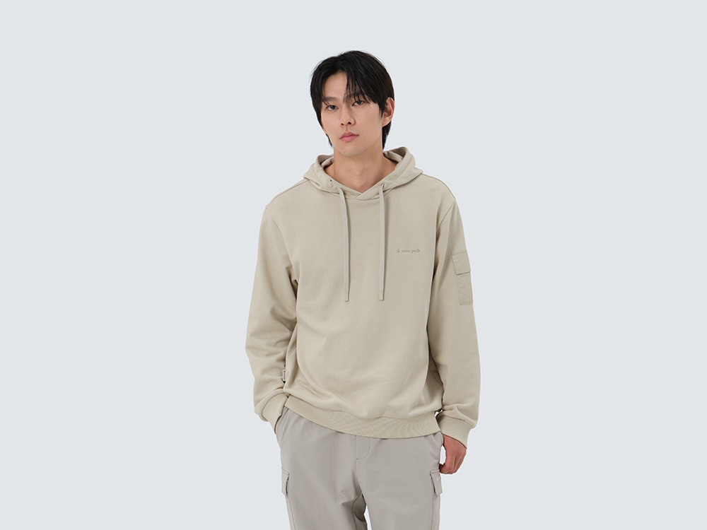 Land Pocket Hood T-Shirt M LIGHT BEIGE