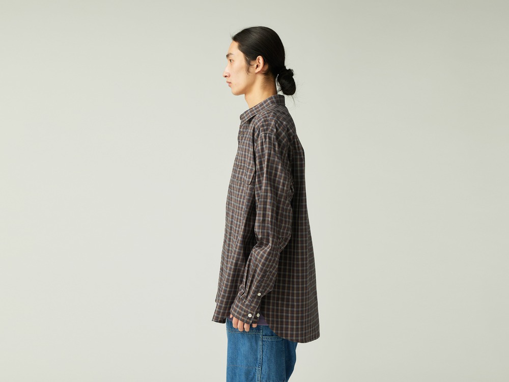 【先行予約商品】Organic Cotton Ombre Check Shirt S BROWN CH