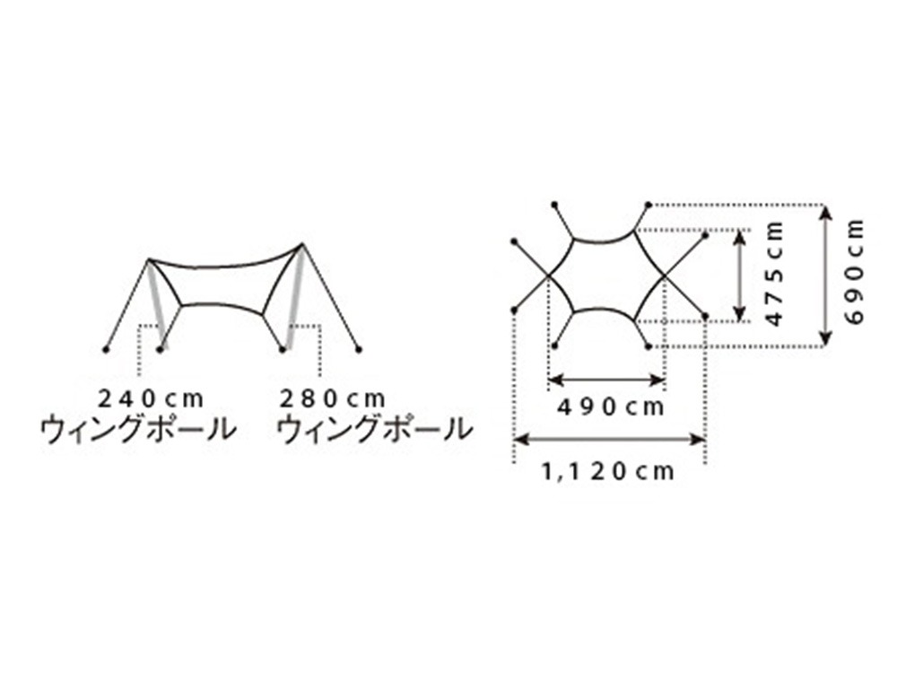 HDタープ“シールド”・ヘキサ（M）