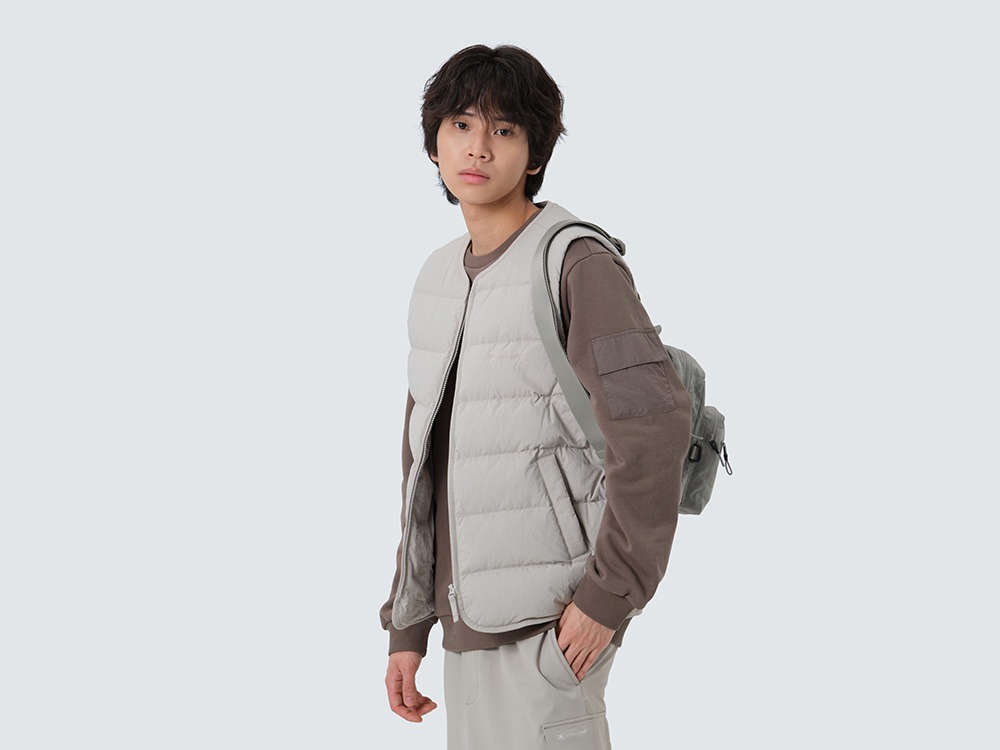 Land Lightweight Down Vest M LIGHT GREY