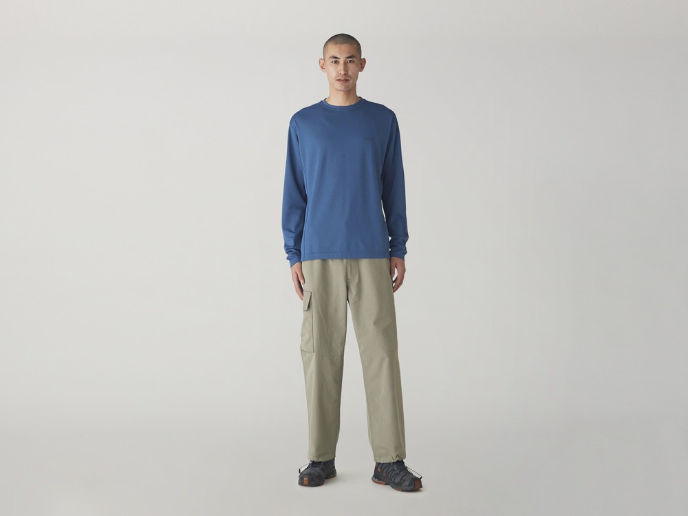 Pe/Wo Hybrid Long Sleeve T-Shirt 1 Blue
