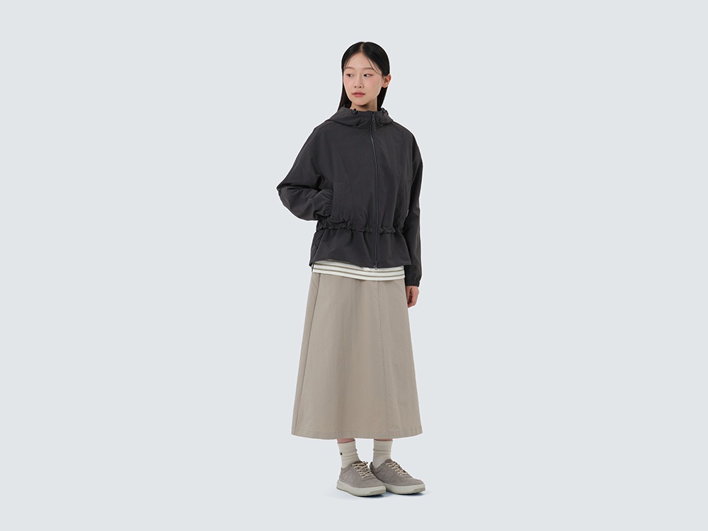 Polywasher Women's Hood Windbreaker S DARK CHARCOAL