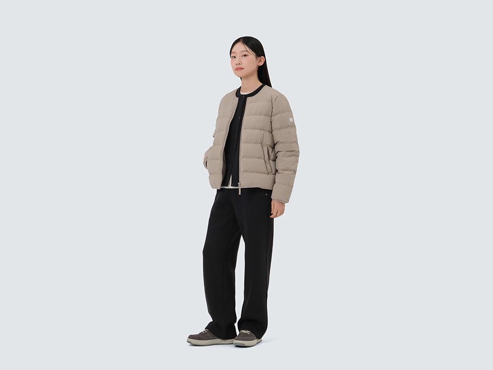 Land Women's Lightweight Down Jacket S TAN GREY