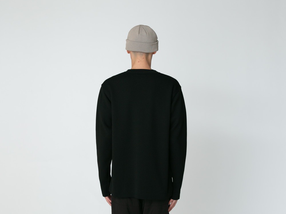 Co/Pe Knit Cardigan M BLACK