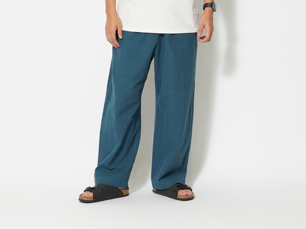 Co/Pe Washer Check Pants 1 Ecru