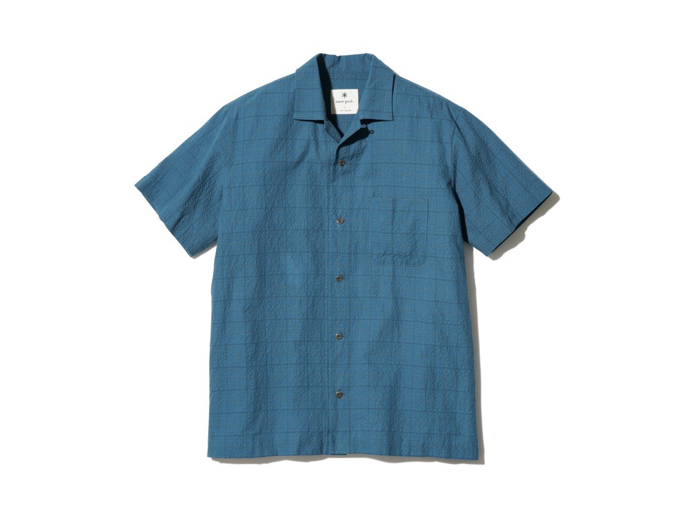 Co/Pe Washer Check Shirt L Blue