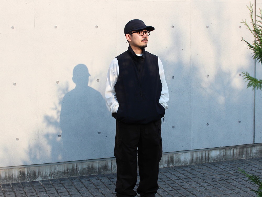 Nylon Tussah Utility Storage Vest M BLACK