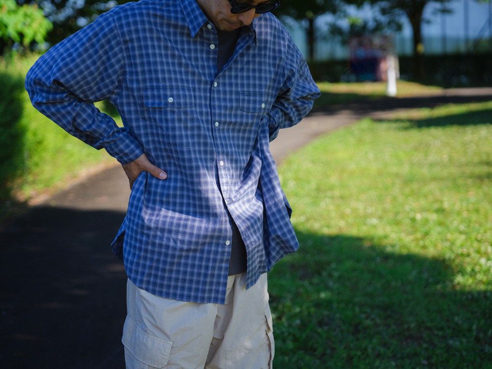 【先行予約商品】Organic Cotton Ombre Check Shirt S BROWN CH