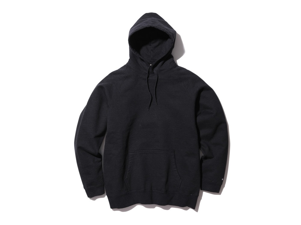 Recycled Cotton Pullover Hoodie M Black