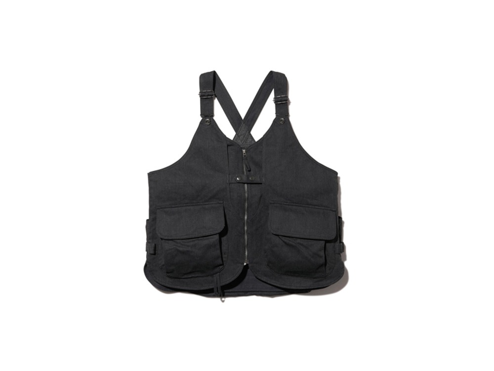 TAKIBI Denim Vest L Black