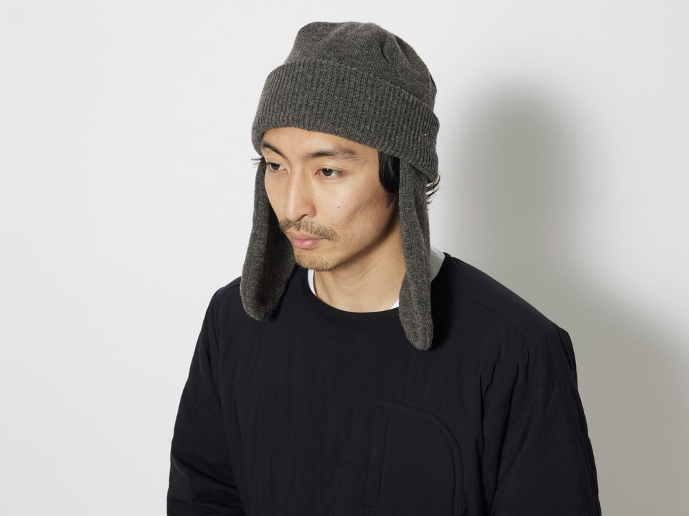 Knit Flight Cap One Black