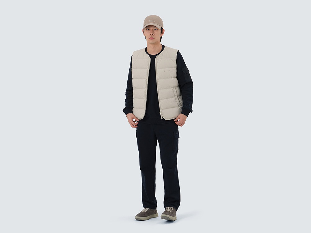Land Lightweight Down Vest L LIGHT BEIGE