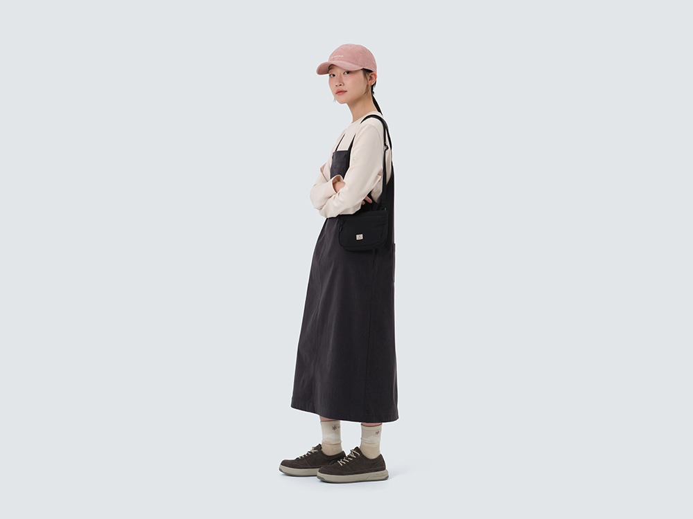 Corduroy Women's Overall Dress S DARK CHARCOAL