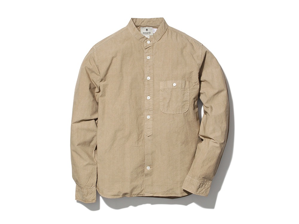 オーガニックコットンスタンドカラーシャツ M ベージュ Sh 18au003bg シャツの通販 アウトドア用品 はスノーピーク Snow Peak