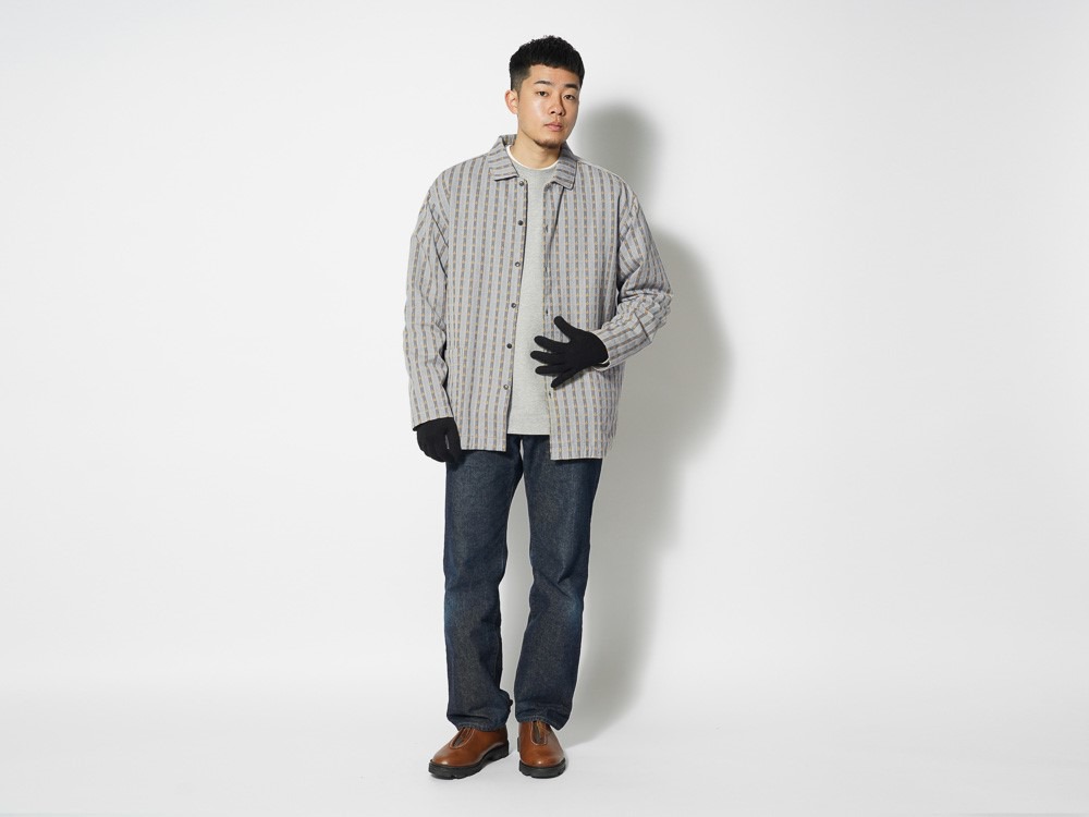 Cotton Dobby Herringbone Shirt 1 Orangedot