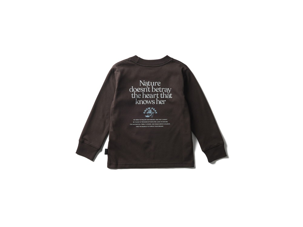 Living With Nature L/S T-Shirt Kids 95 DARK BROWN
