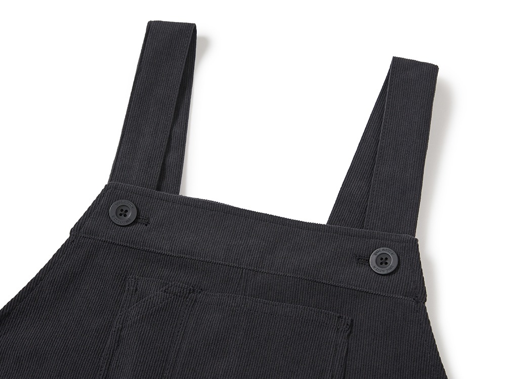 Corduroy Women's Overall Dress S DARK CHARCOAL