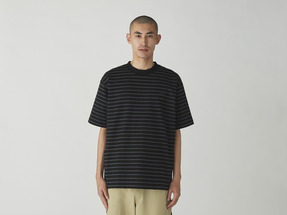 Heavy Cotton Border T-Shirt M Blackgrey