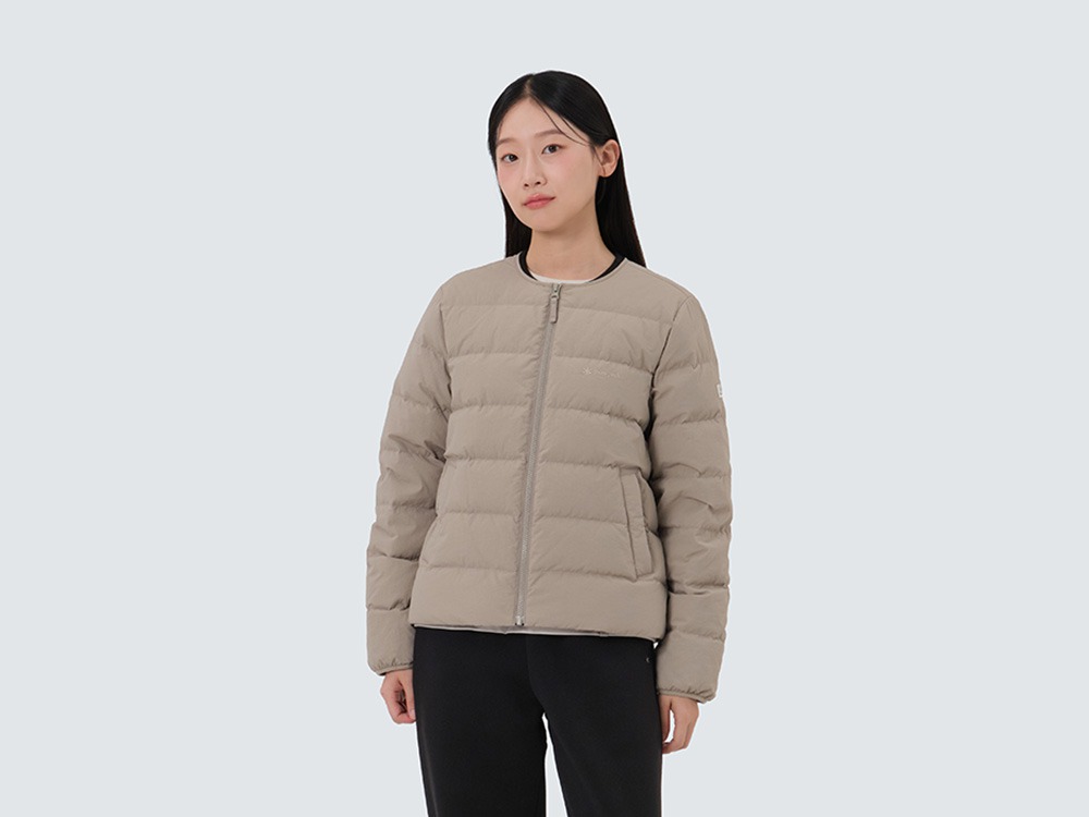 Land Women's Lightweight Down Jacket S TAN GREY
