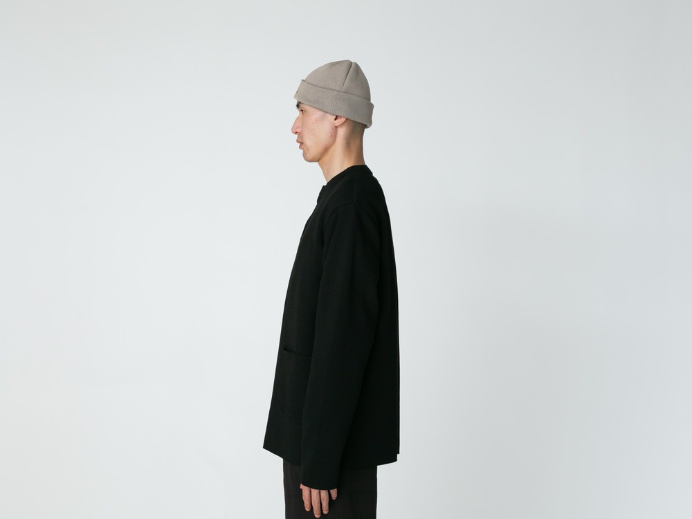 Co/Pe Knit Cardigan M BLACK