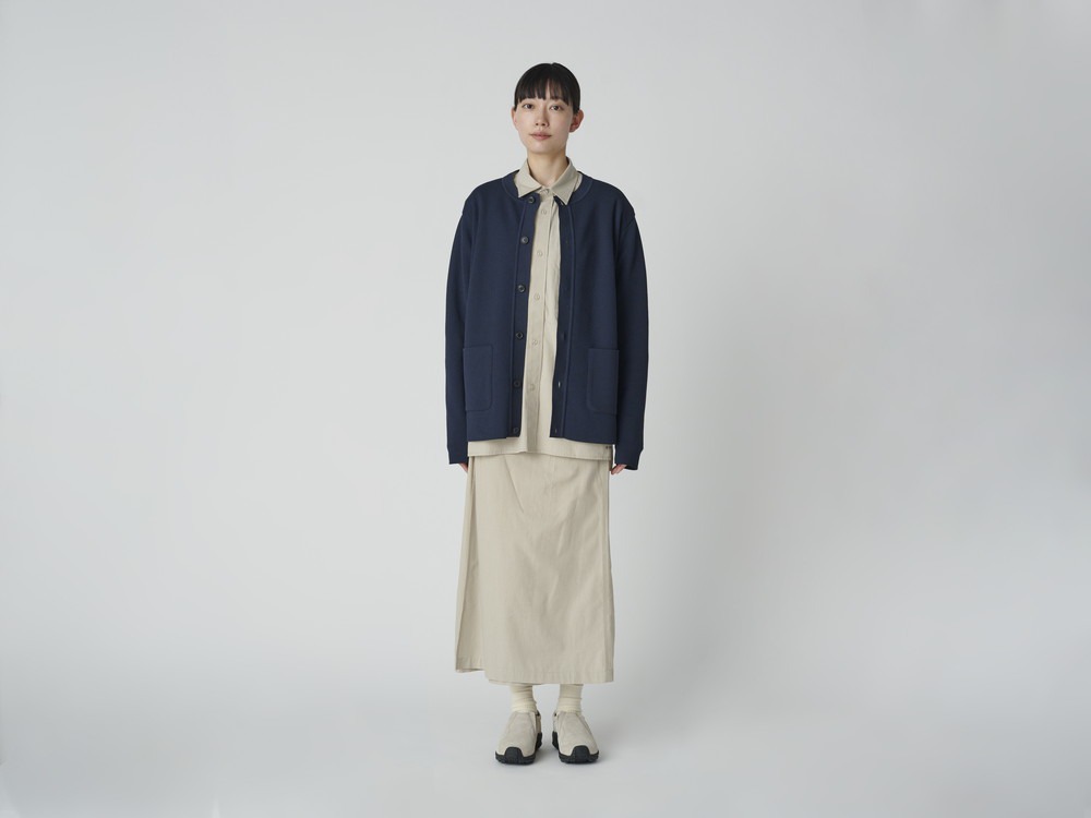 Co/Pe Knit Cardigan M BLACK