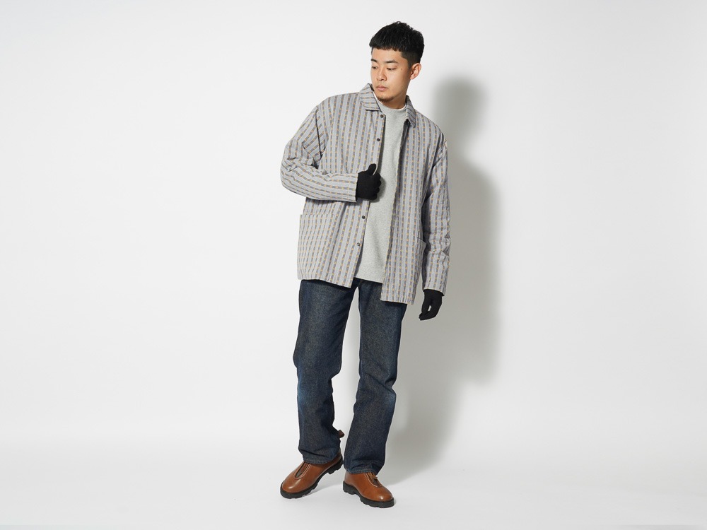 Cotton Dobby Herringbone Shirt 1 Orangedot