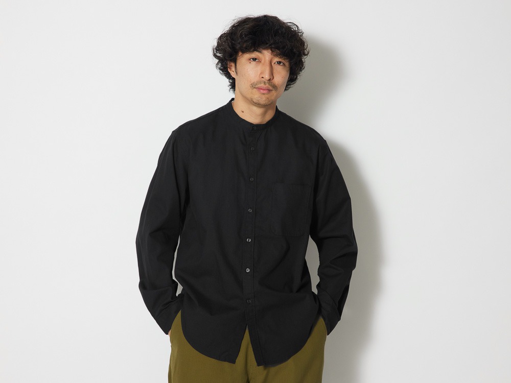 OG Cotton Poplin Stand Collar Shirt M Navy