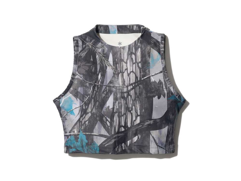 Printed Water-side Swim Tank Top 3 Grey