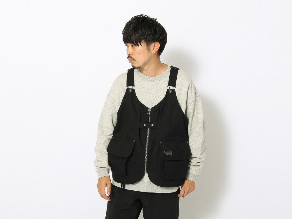 TAKIBI Canvas Vest S Black