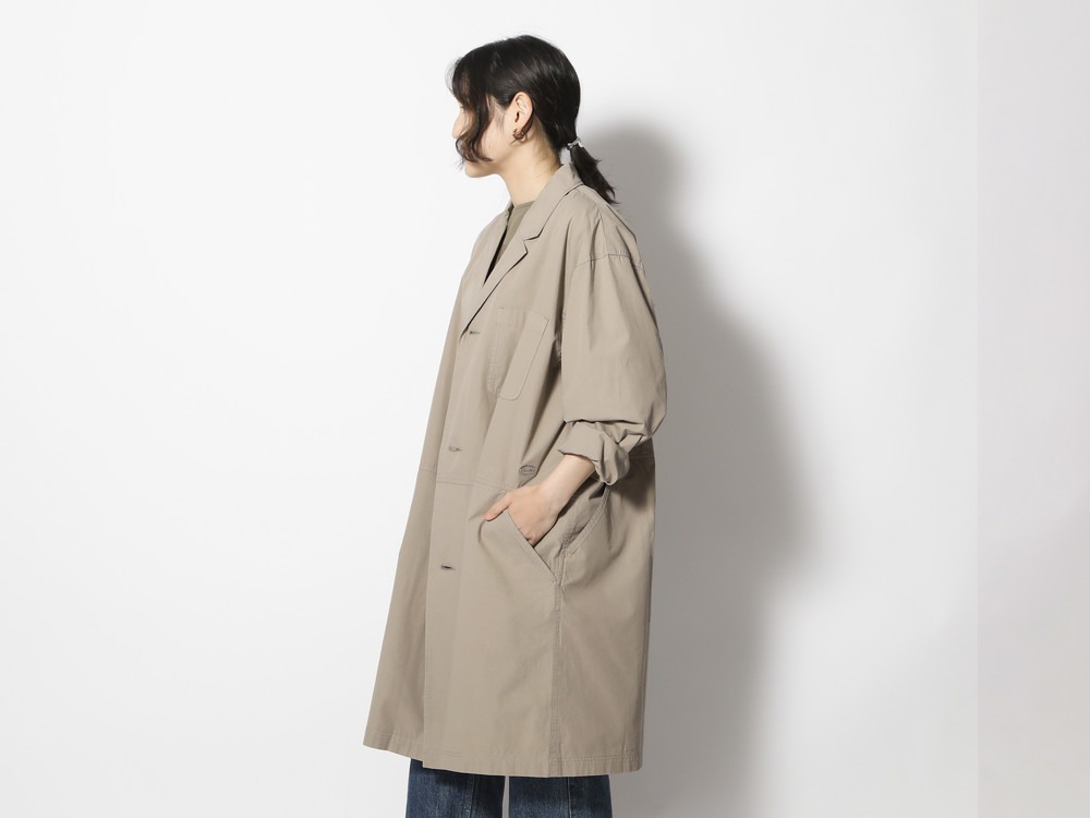 Natural-Dyed Recycled Cotton Coat L Charcoal