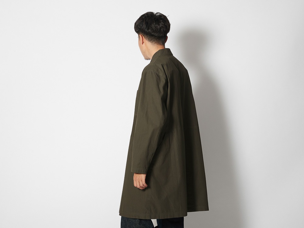 Natural-Dyed Recycled Cotton Coat L Charcoal