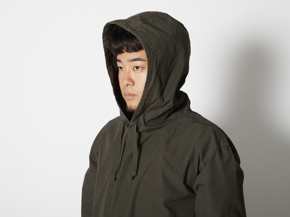 Natural-Dyed Recycled Cotton Parka M Darkolive