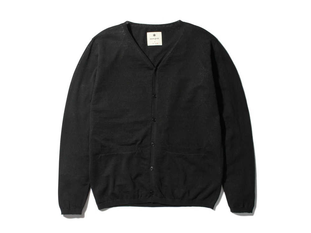 High Gauge Light Knit Cardigan L Black