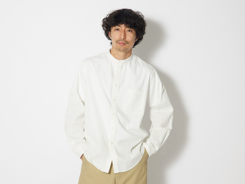 OG Cotton Poplin Stand Collar Shirt S Navy