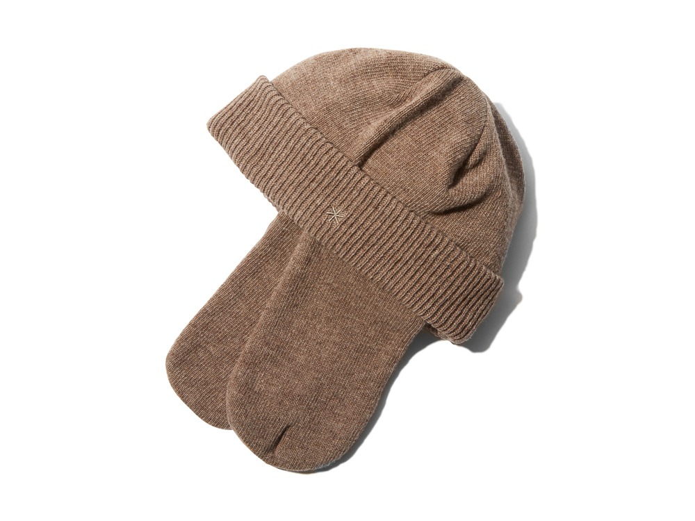 Knit Flight Cap One Brown