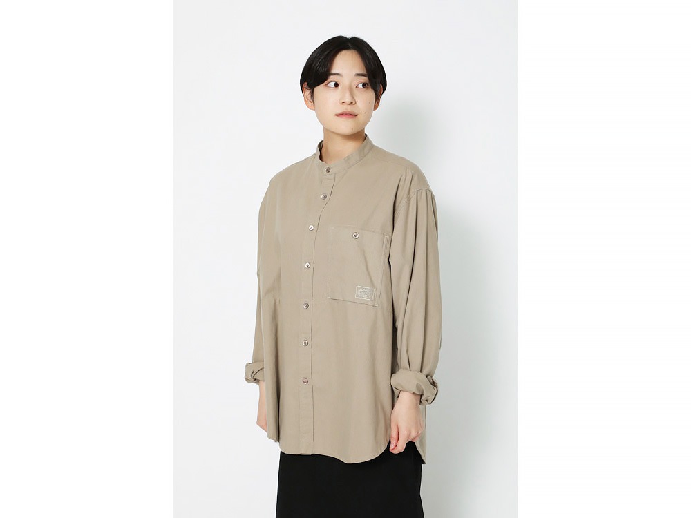 OG Cotton Poplin Stand-Collar Sh 1 BG