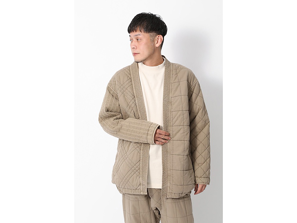 Patchwork Quilted NORAGI Jacket L Brown