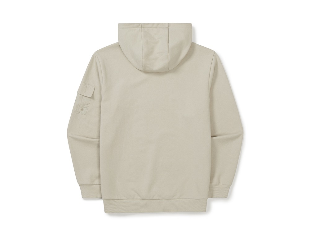 Land Pocket Hood T-Shirt M LIGHT BEIGE