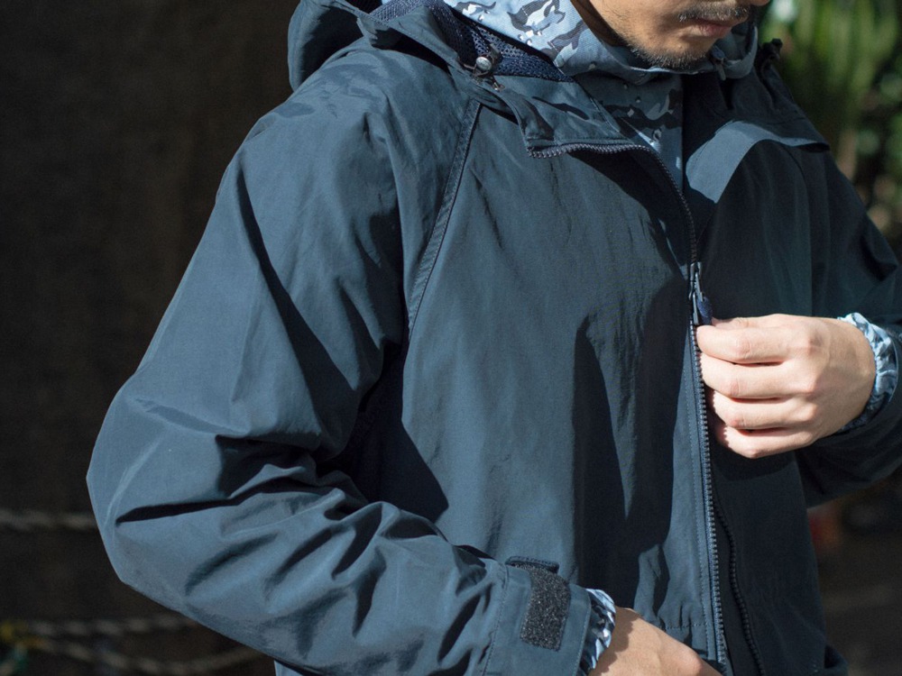 Light Mountain Cloth Zip Up Parka M Navy