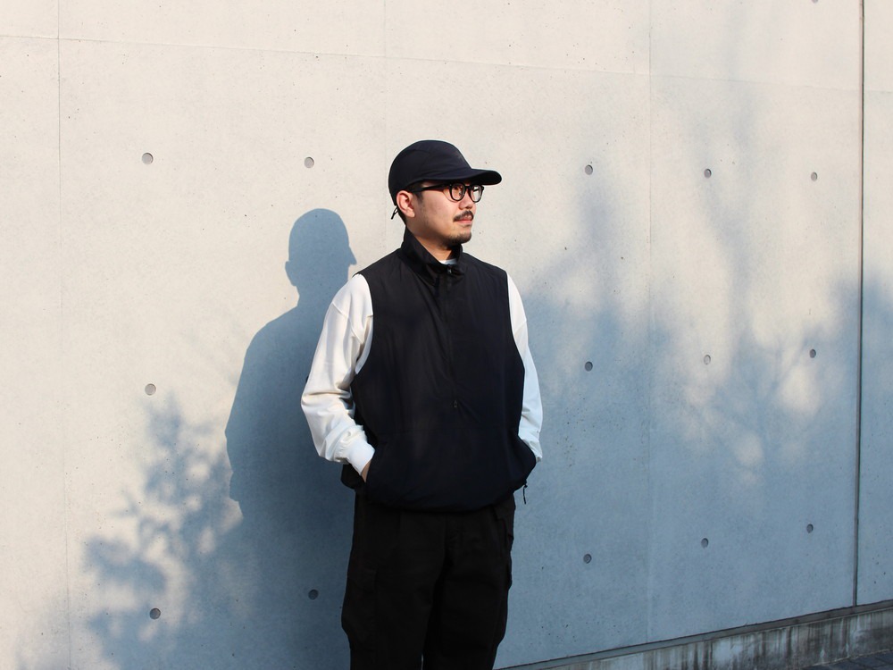 Nylon Tussah Utility Storage Vest M BLACK