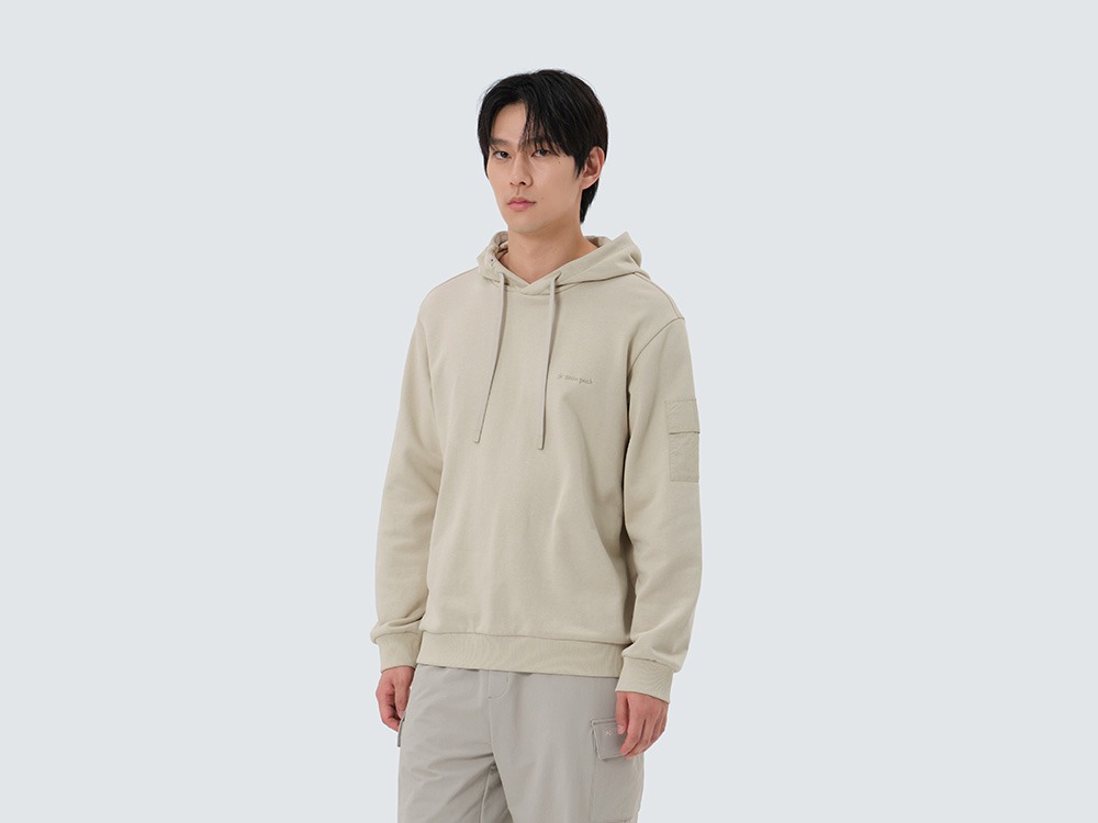 Land Pocket Hood T-Shirt M LIGHT BEIGE