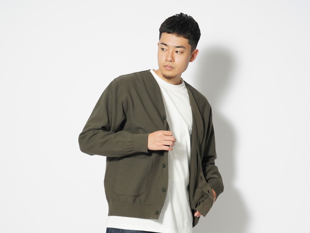 Co/Pe Knit Cardigan 1 Olive