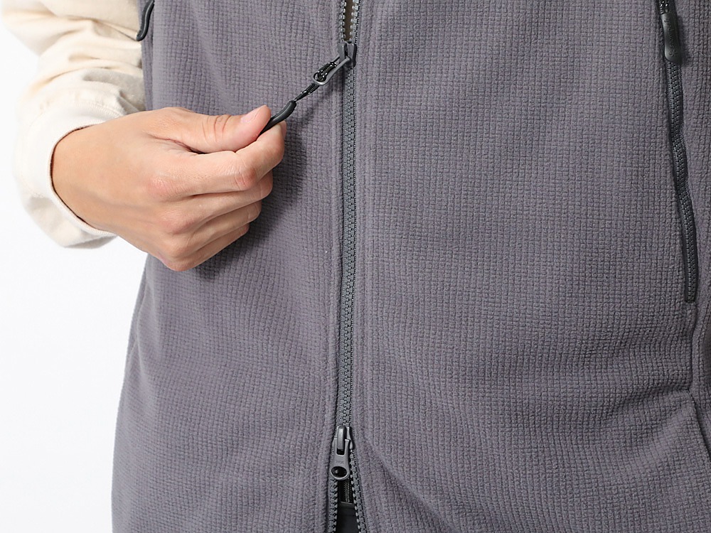 Grid Fleece Vest M Grey