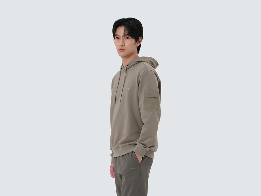 Land Pocket Hood T-Shirt M BEIGE GREY