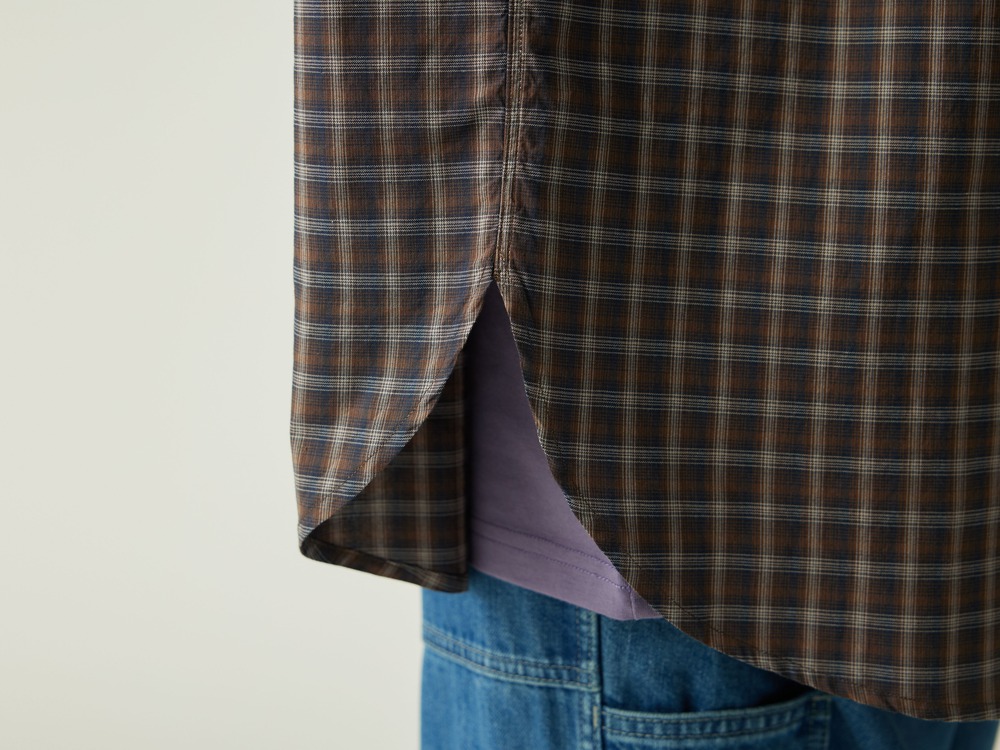 【先行予約商品】Organic Cotton Ombre Check Shirt S BROWN CH